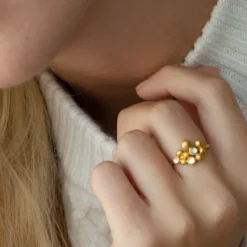 byBiehl smykker ByBiehl Pebbles Colors ring 5-3801M-GP| Forgyldte Sølvsmykker|Ringe