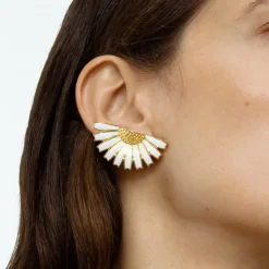 Georg Jensen Daisy øreringe 20001551| Forgyldte Sølvsmykker|Øreringe