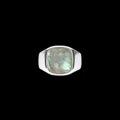 IX Studios smykker IX Studios Cushion Signet ring Labradorit DMN0282SLGL| Herresmykker|Ringe