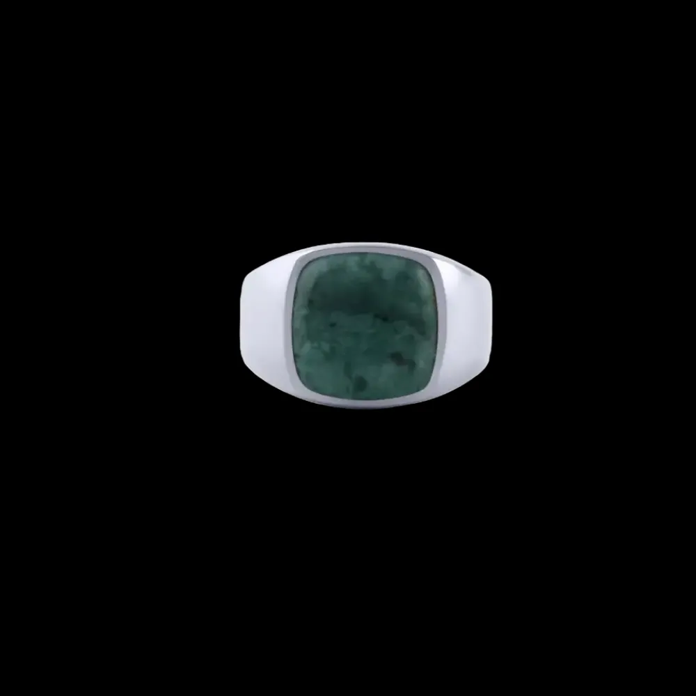 IX Studios smykker IX Studios Cushion Signet ring Green Marble DMN0282RHGRMA| Herresmykker|Ringe