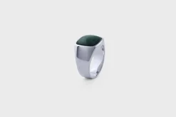 IX Studios smykker IX Studios Cushion Signet ring Green Marble DMN0282RHGRMA| Herresmykker|Ringe