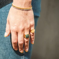 IX Studios smykker IX Studios Mini Oval Signet ring DMN0299GD| Herresmykker|Ringe