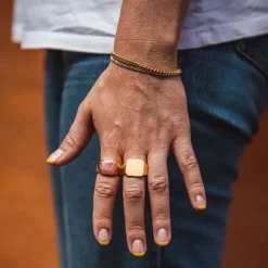 IX Studios smykker IX Studios Octacon Signet ring DMN0290GD| Herresmykker|Ringe