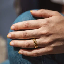 IX Studios smykker IX Studios Polished Curb ring DMN0309GDPO| Herresmykker|Ringe