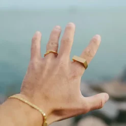 IX Studios smykker IX Studios Rustic Twist ring DMN0324GD| Herresmykker|Ringe