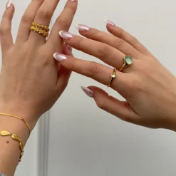 Izabel Camille smykker Izabel Camille Athena ring A4186GS-AQUAGREEN| Forgyldte Sølvsmykker|Ringe