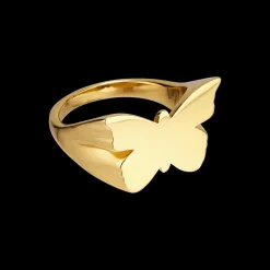 Jane Kønig smykker Jane Kønig Butterfly signet ring BSR-HS23-G| Ringe|Forgyldte Sølvsmykker