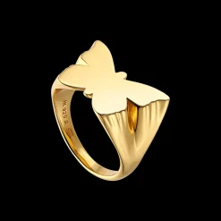 Jane Kønig smykker Jane Kønig Butterfly signet ring BSR-HS23-G| Ringe|Forgyldte Sølvsmykker