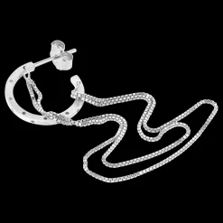 Jane Kønig smykker Jane Kønig Orbis Chain Hoop ørering OCH-SS25-S| Sølvsmykker|Øreringe