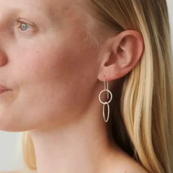 Pernille Corydon smykker Pernille Corydon Double Plain øreringe E-223-S| Sølvsmykker|Øreringe