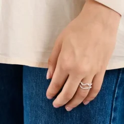 Pernille Corydon smykker Pernille Corydon Double Wave ring R-456-S| Sølvsmykker|Ringe