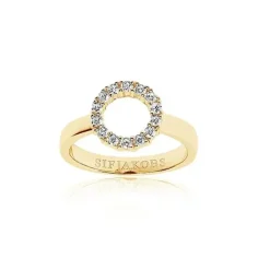 Sif Jakobs Jewellery Sif Jakobs Biella Piccolo ring SJ-R337-CZ(YG)| Ringe|Forgyldte Sølvsmykker