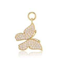Sif Jakobs Jewellery Sif Jakobs Ellera Farfalla charm SJ-CH2383-CZ-YG| Forgyldte Sølvsmykker|Øreringe