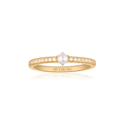Sif Jakobs Jewellery Sif Jakobs Ellera Perla Uno ring SJ-R12284-CZ-SG| Ringe|Forgyldte Sølvsmykker
