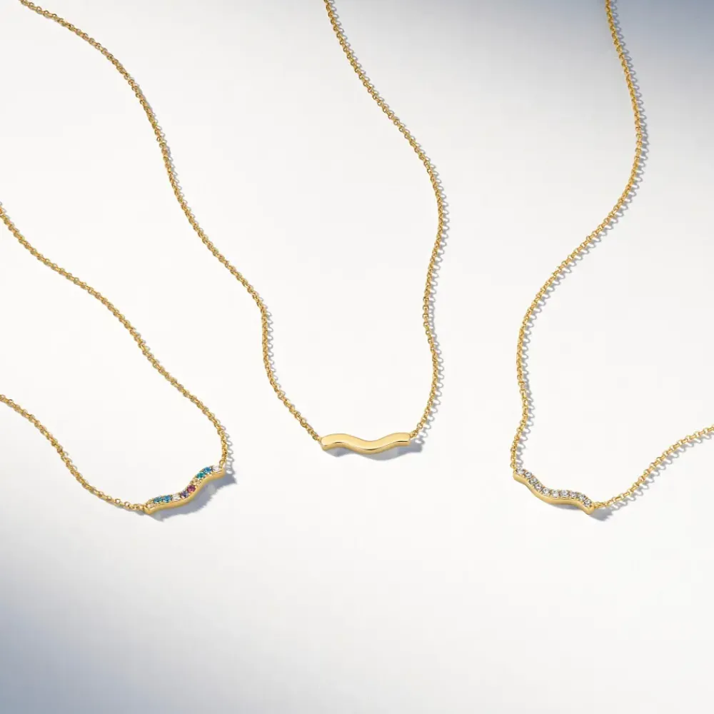 Sif Jakobs Jewellery Sif Jakobs Ellera Waves halskæde SJ-N3859-XCZ-YG| Forgyldte Sølvsmykker|Halskæder