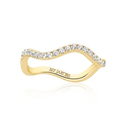 Sif Jakobs Jewellery Sif Jakobs Ellera Waves ring SJ-R3869-CZ-YG| Forgyldte Sølvsmykker|Ringe