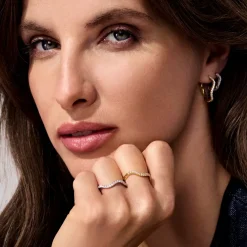 Sif Jakobs Jewellery Sif Jakobs Ellera Waves ring SJ-R3869-CZ-YG| Forgyldte Sølvsmykker|Ringe