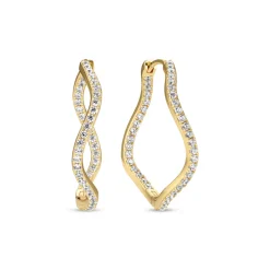 Sif Jakobs Jewellery Sif Jakobs Ellera Waves X-Grande øreringe SJ-E3879-CZ-YG| Forgyldte Sølvsmykker|Øreringe