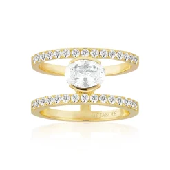 Sif Jakobs Jewellery Sif Jakobs Ellisse Carezza Grande ring SJ-R2358-CZ-YG| Ringe|Forgyldte Sølvsmykker