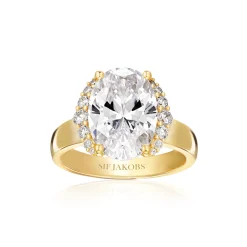 Sif Jakobs Jewellery Sif Jakobs Ellisse Grande ring SJ-R2342-CZ-YG| Ringe|Forgyldte Sølvsmykker