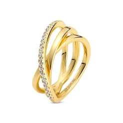 Sif Jakobs Jewellery Sif Jakobs Spirale ring SJ-R2590-CZ-YG| Ringe|Forgyldte Sølvsmykker