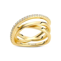Sif Jakobs Jewellery Sif Jakobs Spirale ring SJ-R2590-CZ-YG| Ringe|Forgyldte Sølvsmykker