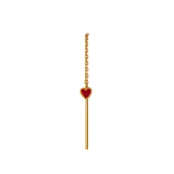 STINE A Jewelry Danling Love Heart ørering 1364-02-Burgundy| Forgyldte Sølvsmykker|Øreringe