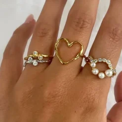STINE A Jewelry Funky Heart ring 4054-02| Forgyldte Sølvsmykker|Ringe
