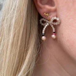 STINE A Jewelry Glow Bow ørering 1345-02| Øreringe|Forgyldte Sølvsmykker