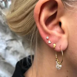 STINE A Jewelry Petit Feather ørering 1010-02| Forgyldte Sølvsmykker|Øreringe