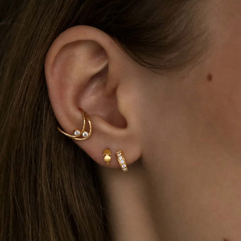 STINE A Jewelry Petit Feather ørering 1010-02| Forgyldte Sølvsmykker|Øreringe